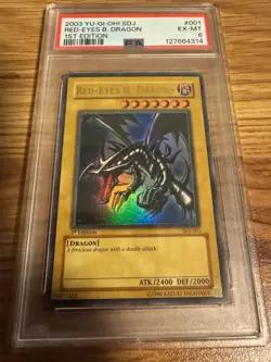 2003 Yu-Gi-Oh! Red-Eyes B. Dragon SDJ-001 1st Edition PSA 6 - Image 1