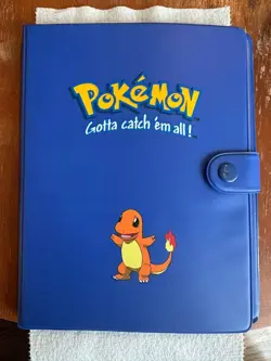 Vintage 1999 Pokemon Charmander Blue 4 Pocket 30 Page Trading Card Binder Rare - Image 1