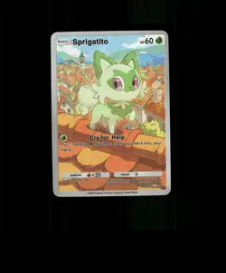 FAN-ART READ DESCRIPTION BELOW HOLO Sprigatito Card Sprigatito Pokemon Card p1 - Image 1