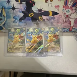 Pikachu 027 Sv: Scarlet & Violet Holo SEALED PROMO Pokemon Card (x3) - Image 1