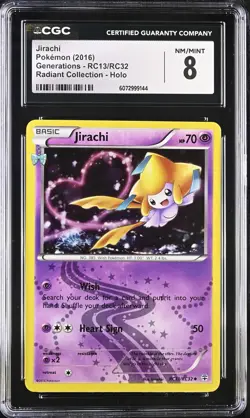CGC 8 Jirachi 2016 Generations RC13/RC32 Radiant Collection Holo Pokemon Card - Image 1