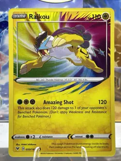 2020 Pokemon Sword Shield Vivid Voltage Raikou AR Amazing Rare #50/185 - NM - Image 1