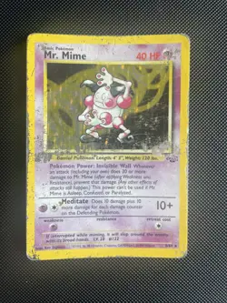 Pokemon TCG Mr. Mime Jungle 6/64 Holo Unlimited Holo Rare PLYED/DAMG - Image 1