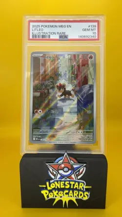 2025 POKEMON MEG EN-MEGA EVOLUTION ILLUSTRATION RARE #139 LITLEO PSA 10 - Image 1