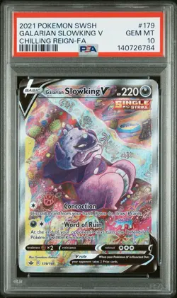 PSA 10 Galarian Slowking V Full Alt Art 179/198 Chilling Reign Pokemon - Image 1