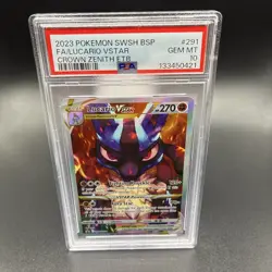 Pokemon 2023 Lucario VSTAR SWSH291 Full Art Crown Zenith ETB Promo PSA 10 - Image 1