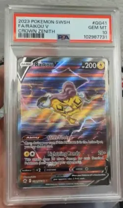 Pokemon TCG Raikou v Crown Zenith: Galarian Gallery Holo Ultra Rare PSA 10 - Image 1