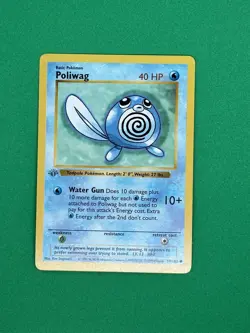 Pokemon TCG Poliwag Base Set 59/102 Regular 1st Edition Common - Image 1
