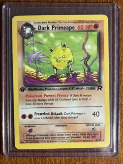 [NM] 2000 Pokemon Team Rocket Dark Primeape 1st Edition #43/82 Uncommon - Image 1