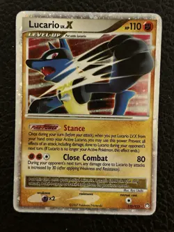 Pokemon Lucario LV.X 122/123 Diamond & Pearl Secret Wonders Holo Pokemon TCG - Image 2