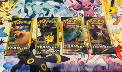Sun Moon Team Up3-card Booster Packs New FullArt Set (4) Tag Team Mini - Image 1