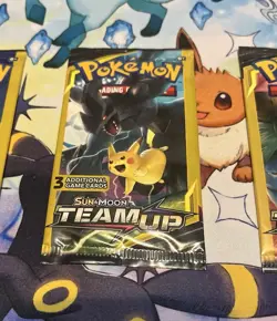 Sun Moon Team Up3-card Booster Packs New FullArt Set (4) Tag Team Mini - Image 4