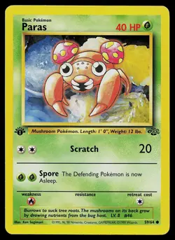 Pokemon Card Paras 59/64 Jungle 1st Edition - Image 1