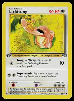 Pokemon Card Lickitung 38/64 Jungle 1st Edition - Image 1