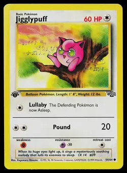 Pokemon Card Jigglypuff 54/64 Jungle 1st Edition - Image 1