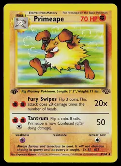 Pokemon Card Primeape 43/64 Jungle 1st Edition - Image 1