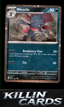 Weavile (Cosmos Holo) 021 Pokemon Holo Rare ME: Mega Evolution Promo Card NM - Image 1