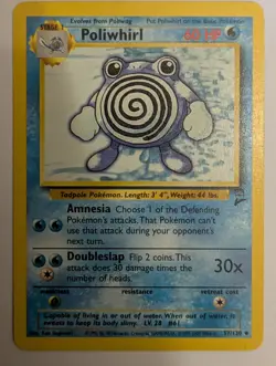 Poliwhirl Base Set 2 57/130 Uncommon Vintage Pokemon Card. Near-Mint Condition - Image 1