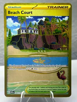 Beach Court 263/182 (Hyper Rare Gold Secret) Paradox Rift Near Mint Pokemon TCG - Image 1
