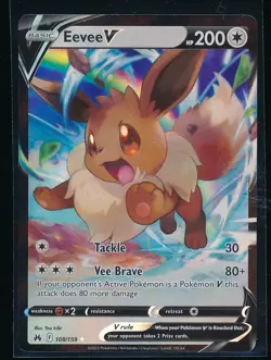 2023 TCG Pokemon #108 Eevee V 108/159 Holo Crown Zenith Full Art - Image 1