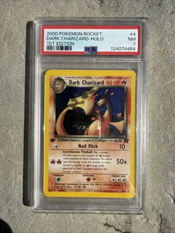 Pokemon Dark Charizard Team Rocket 1st Edition Holo Rare #4 PSA 7 - Image 1