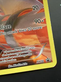 Reshiram XY74 XY Promos Black Star Promo Holo Pokemon Card MP - Image 5