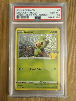 Grookey 8/25 2021 McDonald's 25th Anniversary Pokemon Card Promo Holo PSA 10 - Image 1