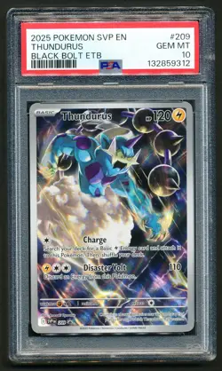 Thundurus SVP 209 Black Star Promo Pokemon 2025 Black Bolt PSA 10 MINT - Image 1