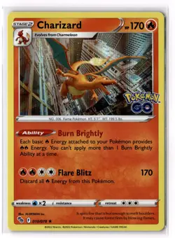 Charizard 010/078 Pokemon GO Holo NM - Image 1