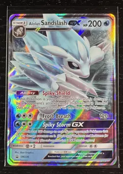 Pokemon TCG Alolan Sandslash GX SM236 Full Art Black Star Promo Sun & Moon - Image 1