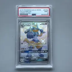 2019 POKEMON SUN & MOON HIDDEN FATES #SV64 FULL ART/LUCARIO GX PSA 10 - Image 1