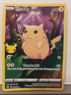 Pokemon TCG Pikachu Celebrations Full Art Card 005/025 NM Holo Rare SWSH - Image 2