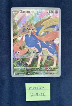Zacian Illustration Rare 100/94 Near Mint Pokemon Phantasmal Flames Holo - Image 1