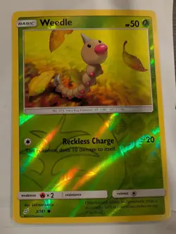 Weedle 3/181 - SM-Team Up Pokemon Reverse Holo Foil Nice! - Image 1