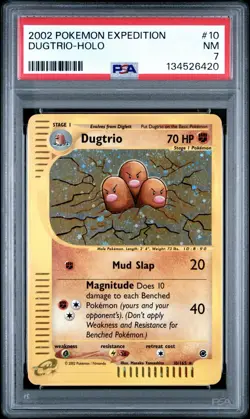 2002 POKEMON EXPEDITION #10 DUGTRIO-HOLO PSA 7 - Image 1