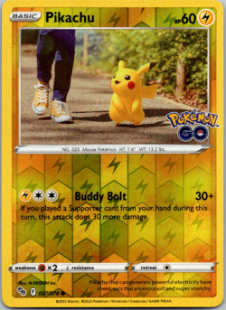 Pikachu (27) Reverse Holo - 027/078 - Pokemon GO - Common - NM - Image 1