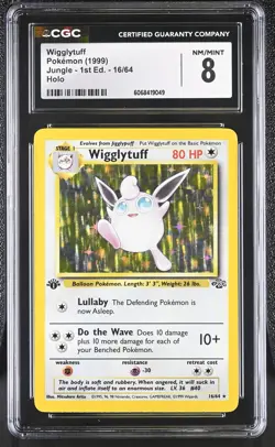 CGC 8 Wigglytuff 1999 Jungle 1st Edition 16/64 Holo Pokemon Card - Image 1