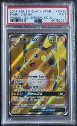 POKEMON 2017 Sun Moon Promo Special Coll Full Art RAICHU GX #SM90 PSA 9 Mint - Image 1