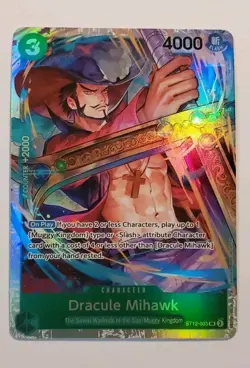 One Piece Dracule Mihawk Character Card ST12-003 SR English Holo - Image 1