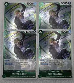 4x Roronoa Zoro R OP13-037 Carrying on His Will - One Piece Eng Playset ! NM ! - Image 1