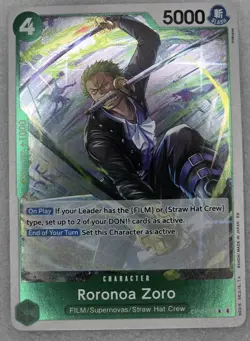 4x Roronoa Zoro R OP13-037 Carrying on His Will - One Piece Eng Playset ! NM ! - Image 2