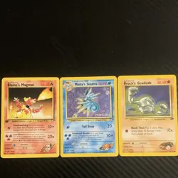 Pokemon Gym Challenge 3 Card Lot Blaine's Magmar Misty's Seadra Prerelease - Image 1