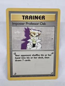 Imposter Professor Oak 73/102 Base Set Trainer 1999 WOTC Vintage Pokemon LP - Image 1