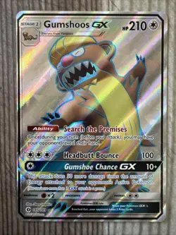 Gumshoos GX - 145/149 - Pokemon Sun & Moon Base Set Full Art Ultra Rare Card VLP - Image 1