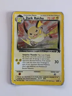 Dark Raichu 83/82 Pokemon Card TCG Team Rocket Unlimited Holo - Image 1