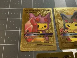 Lot Of 7 Gold Foil Pokemon Pikachu Cards, Tag Cosplay, Fan Art, TCG - Image 2