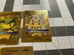 Lot Of 7 Gold Foil Pokemon Pikachu Cards, Tag Cosplay, Fan Art, TCG - Image 5