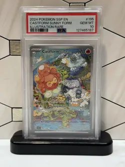 2024 Pokemon SV Surging Sparks SSP EN Castform Sunny Form #195/191 PSA 10 - Image 1