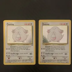 Pokemon TCG Chansey Basic Base Set Holo & Regular English 3/102 1999 - Image 1