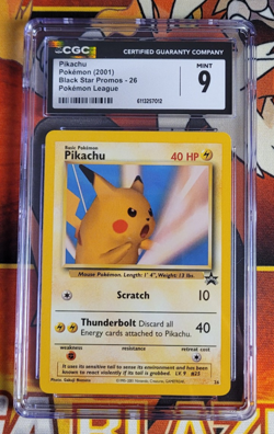 CGC 9 Pikachu snap 2001 Black Star Promos 26 Pokemon League - Image 1